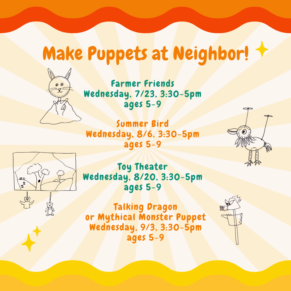*Drop-off* MAKE YOUR OWN PUPPET with Emily from Magic Hands Reuse (ages 5-9)